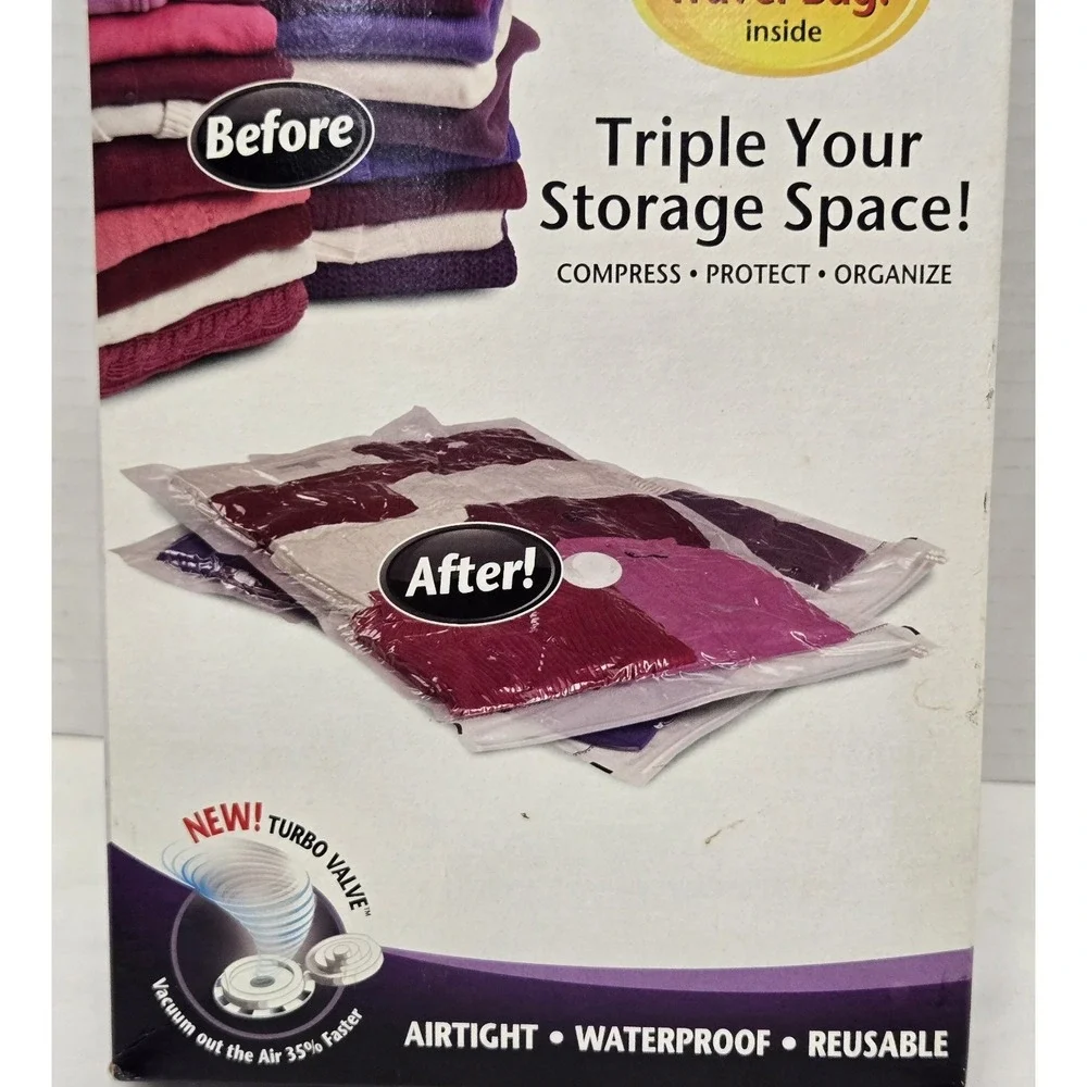 Original Vacuum Seal Space Compression Bag 2 (Two) Count Large 21.5